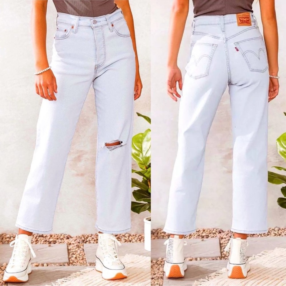 Levi's Ribcage Straight Ankle Jeans High Waisted Size 25‎